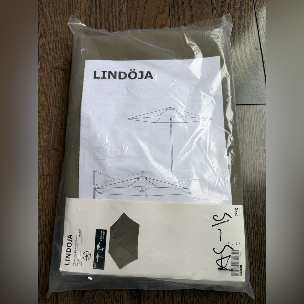 IKEA New LINDÖJA Umbrella replacement 118 1/8” ,300cm canopy beige-green